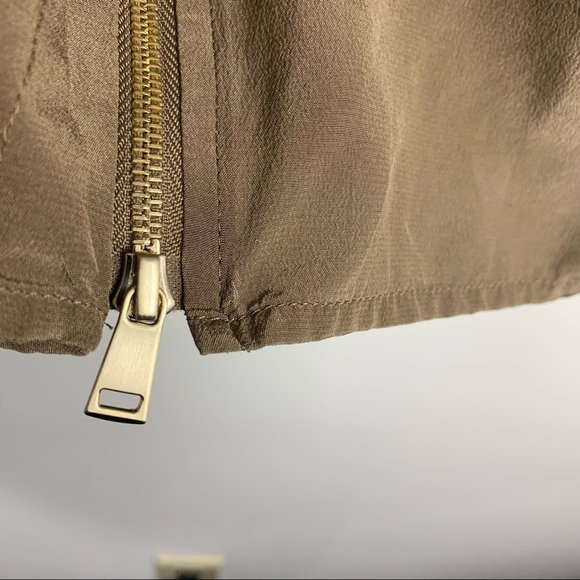 St. John Silk Long Sleeve Brown/Dark Taupe Top - Picture 5 of 6